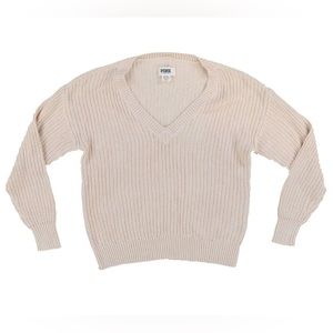 Victoria's Secret Pink Sweater V-Neck Cable Knit Pullover Outerwear Xs Nwt